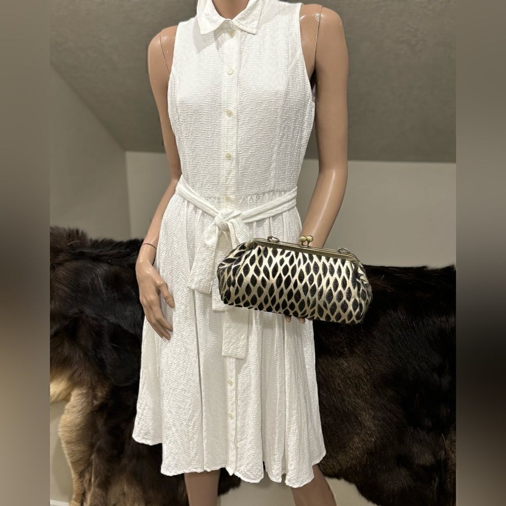Handmade Real Hair-on Calfskin Embossed Vintage Kisslock Clutch/Crossbody - Picture 7 of 15